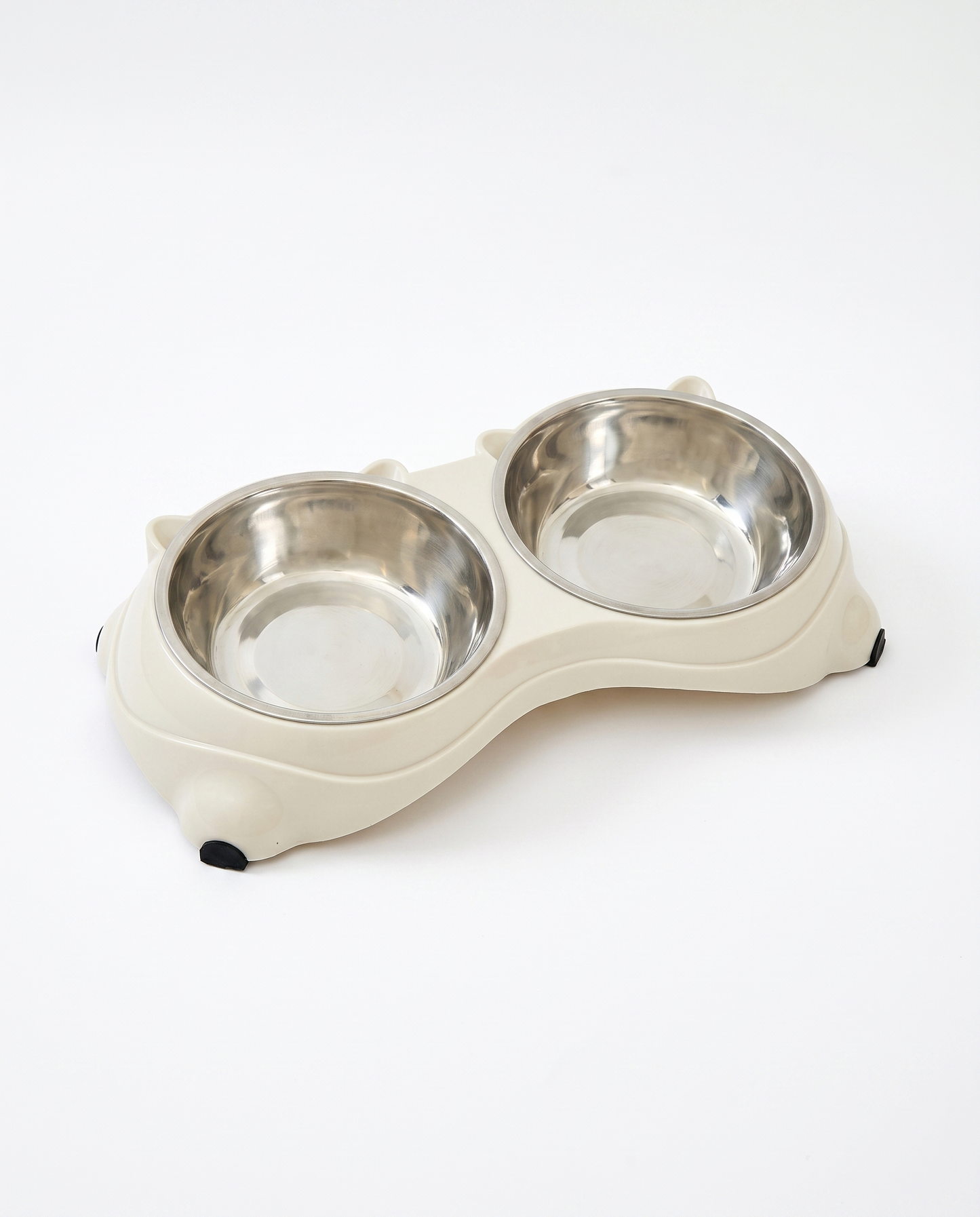 Double Stainless Steel Bowl Set