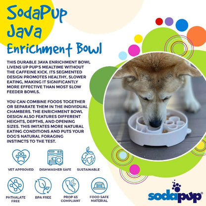 Java eBowl Deep Slow Feeder Dog Bowl for Enrichment