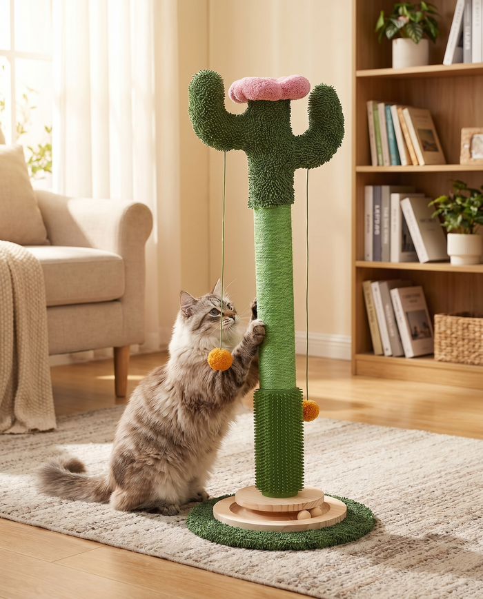 Cactus Cat Scratching
