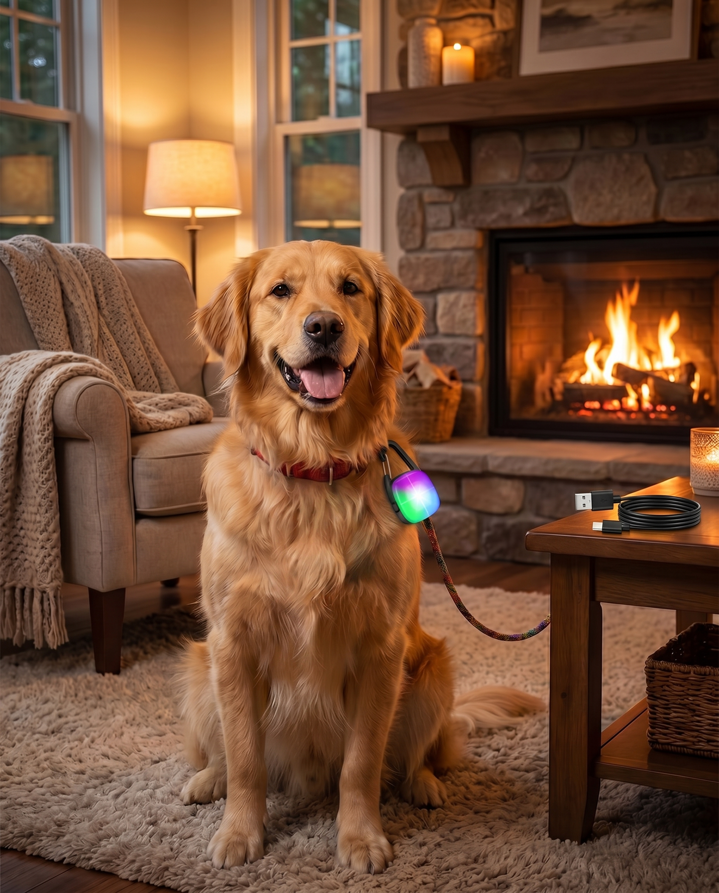 2-Pack Rechargeable LED Dog Collar