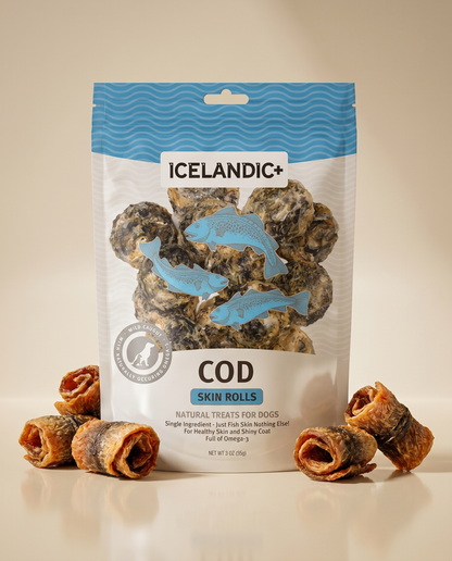 Cod Skin Rolls Dog Treat 3-oz Bag