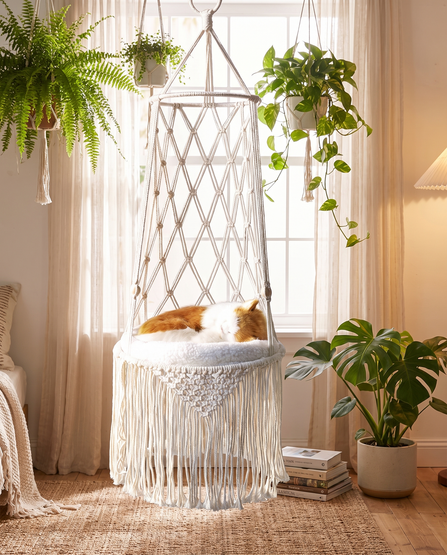 Hanging Cat Bed · Boho Wall Hammock