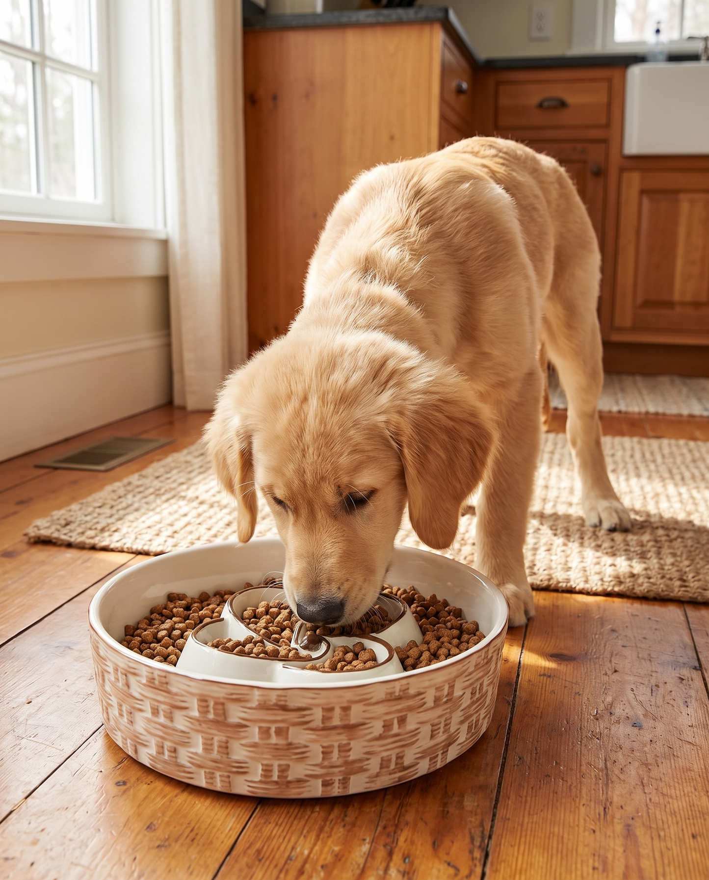 Ceramic Slow Feeder Dog Bowl · Anti-Choking
