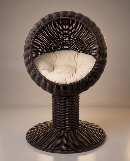 Rotatable Egg Pod Cat Bed · Woven Grass Basket