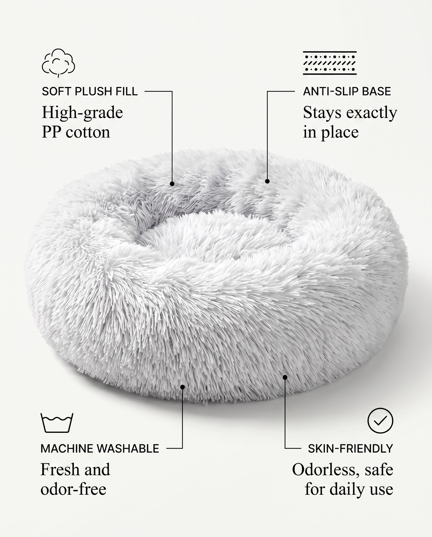 Calming Cozy Nest Dog Bed · Anti-Slip Base