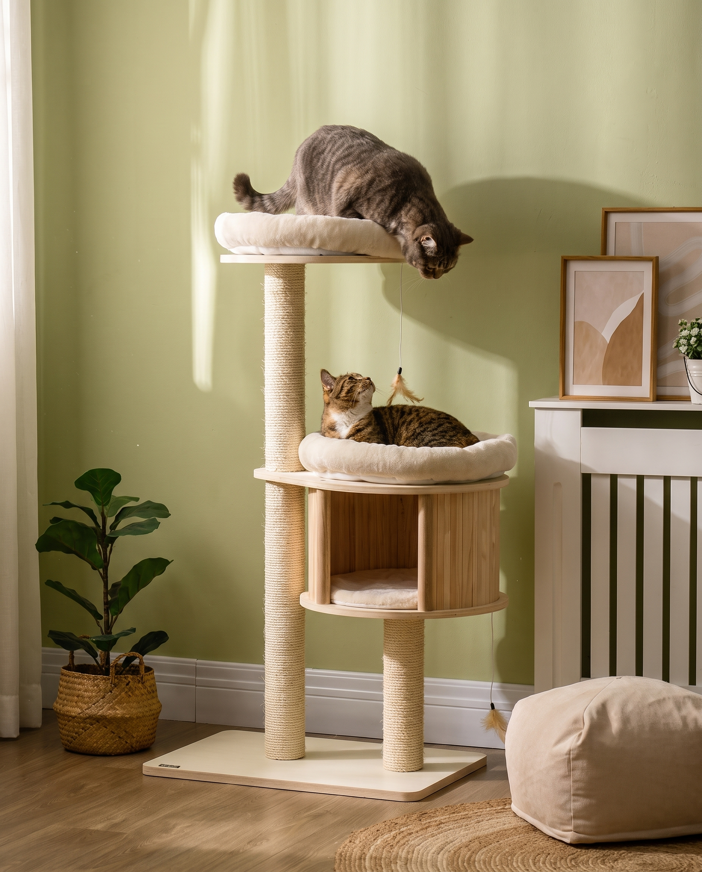 3-Level Cat Tree with Condo & Scratching Posts
