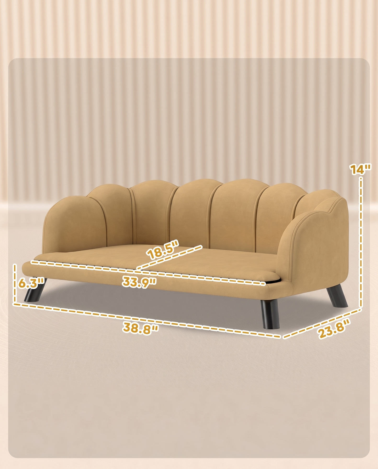 Pearl Pet Sofa Bed · Velvet & Wooden Legs