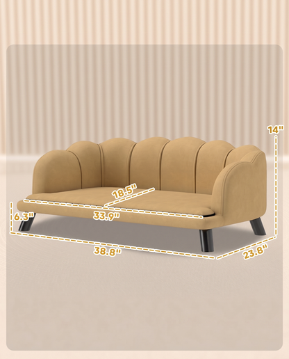 Pearl Pet Sofa Bed · Velvet & Wooden Legs