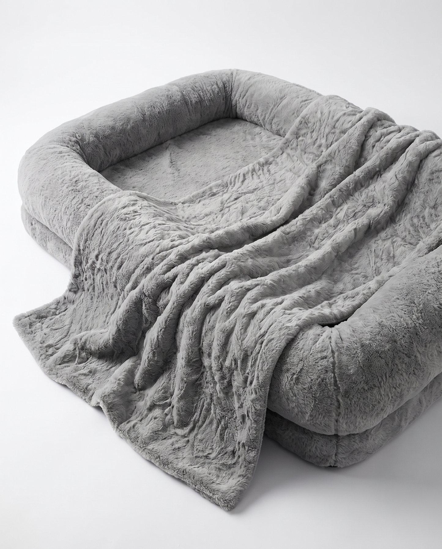 Giant Human Dog Bed · Faux Fur, Oversized