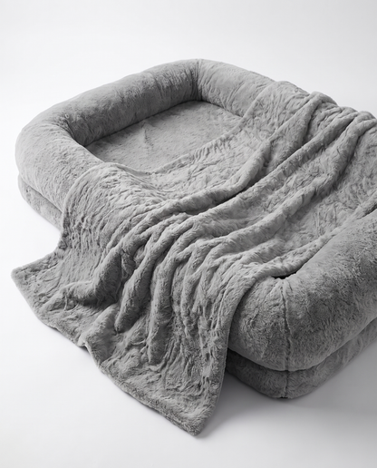 Giant Human Dog Bed · Faux Fur, Oversized